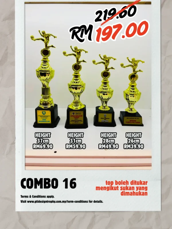 Combo 16 - custom trophy and souvenir GT-i Design Malaysia