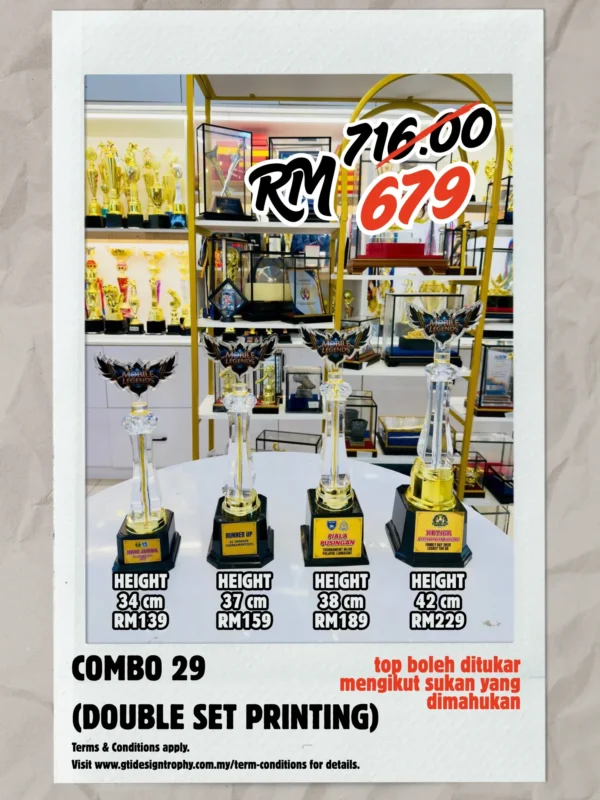 Combo 29 (DOUBLE SET PRINTING) - custom trophy and souvenir GT-i Design Malaysia