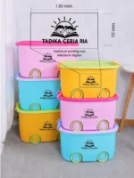 Custom Logo Storage Box With Lid & Wheels 48x32x25cm | Kotak Simpan Barang Beroda - Image 2