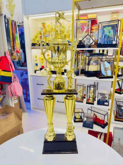 2 Multi-tiered Trophy 11 79cm gold two-tier sports trophy