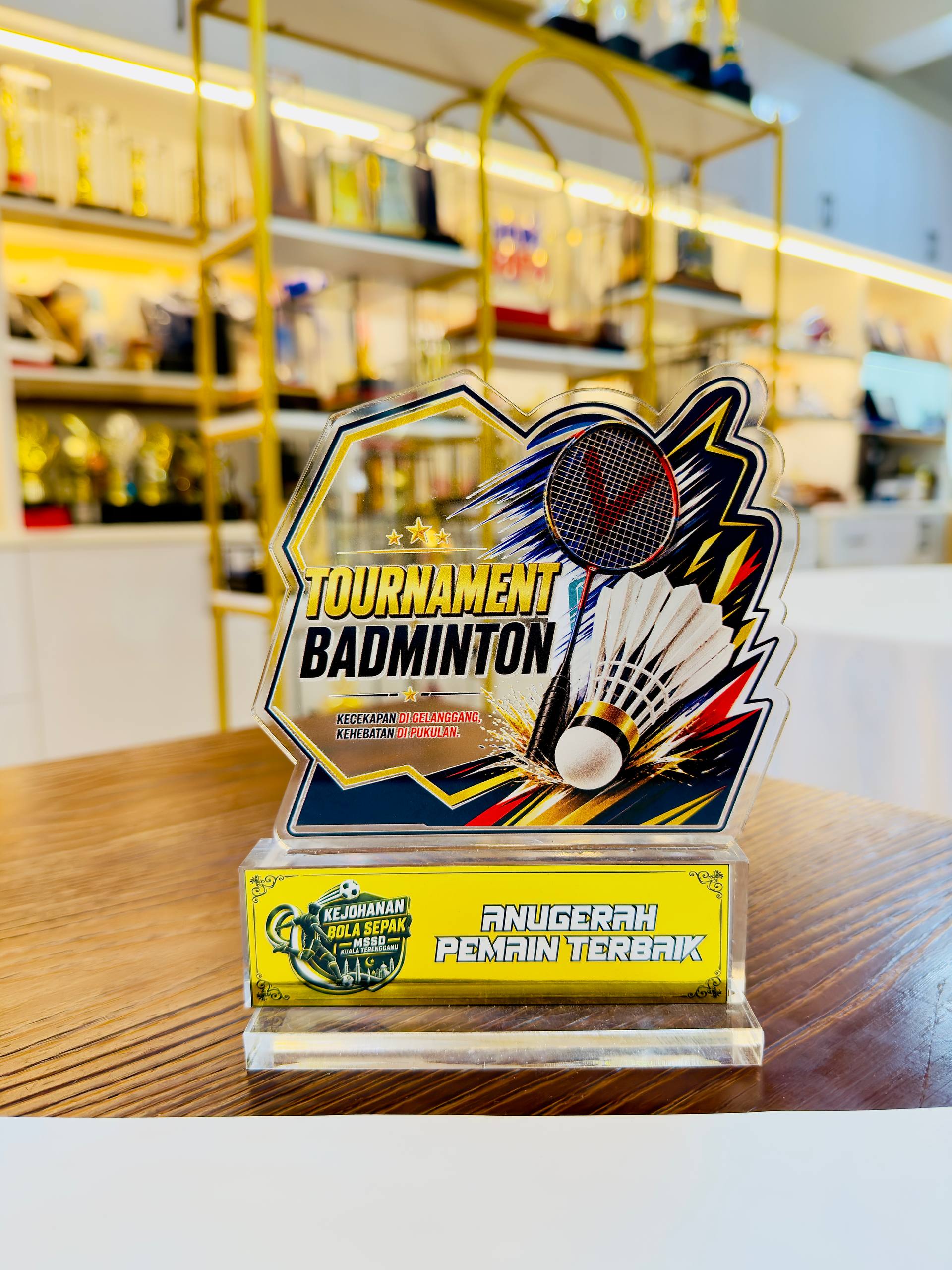 Badminton Acrylic Plaque Ready Stock | Custom Plate