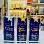 Budget Crystal Plaque 11 with Gold, Silver and Bronze metal stars