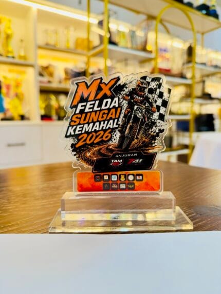 Custom Die-Cut Acrylic Plaques 1 Size D motocross event design example