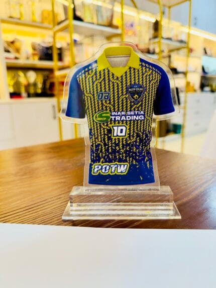 Custom Die-Cut Acrylic Plaques 2 Size D sports jersey design example