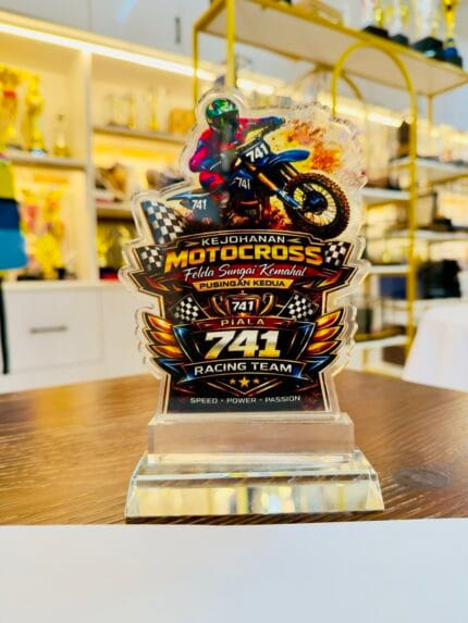 Custom Die-Cut Acrylic Plaques 4 Size A 741 Racing Team motocross design example