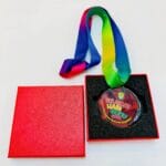 MEDAL CRYSTAL (WITH BOX) with presentation box and multicolour ribbon