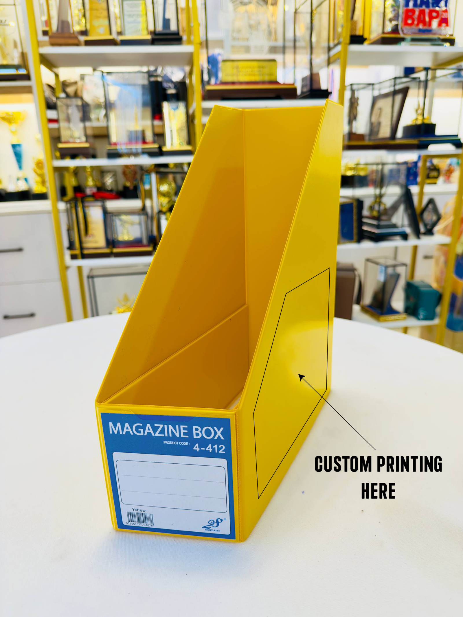 File holder shown from an alternate front angle
