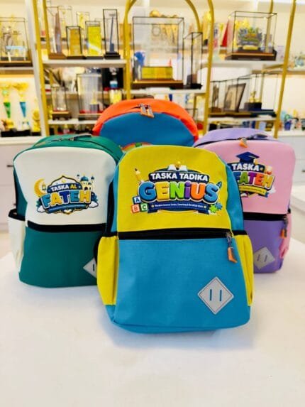 Four Beg Tadika Standard Custom Printing backpack designs B1, B2, B3 and B4