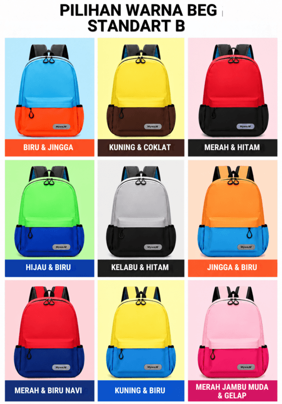 Pilihan Warna Beg standart